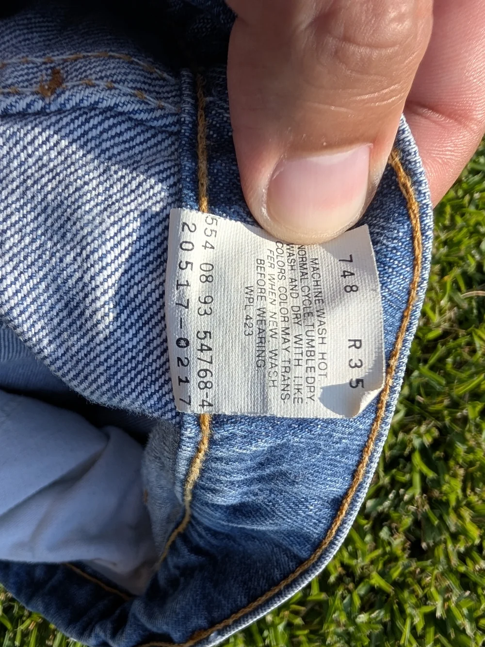 Levi's 517 Orange Tab Bootcut Jeans Size 36x33 Vintage Made in USA Blue Denim